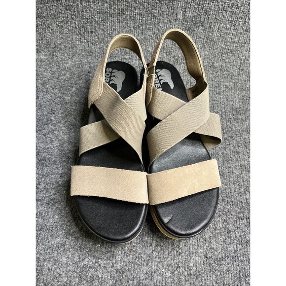 Sorel Cameron Flatform Slingback Sandals Size 8.5 Brown Strappy - Picture 2 of 8